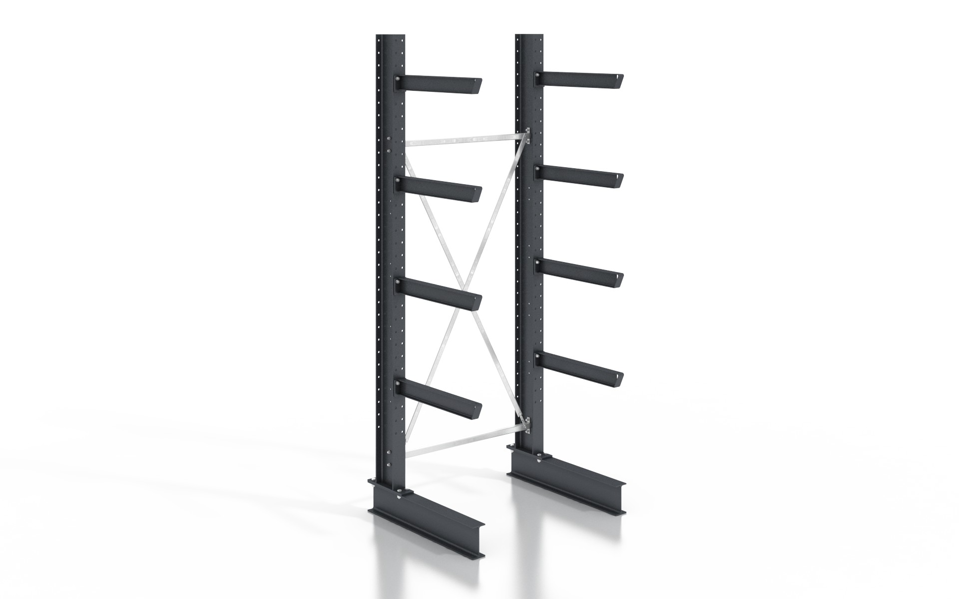 Kragarmregal einseitig 1,28 m – 315 cm | 80 cm Nutztiefe | 500 kg pro Arm | BLT